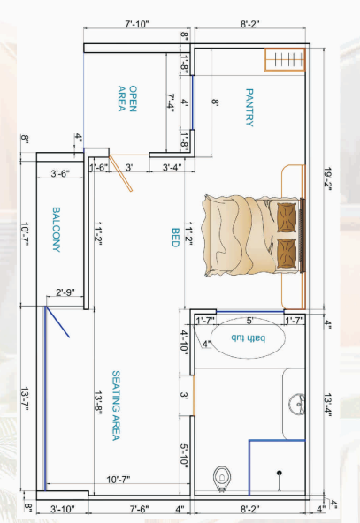 Rectangular Villa Floor Plan